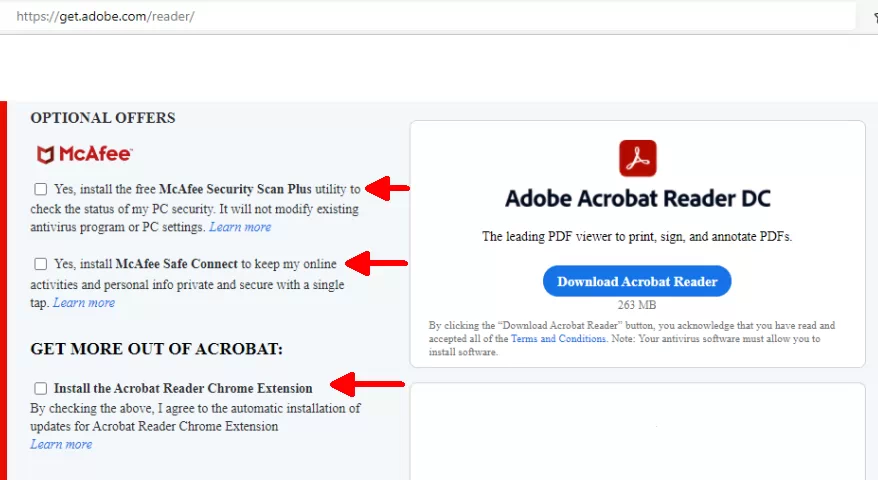 Downloading the Adobe PDF Reader