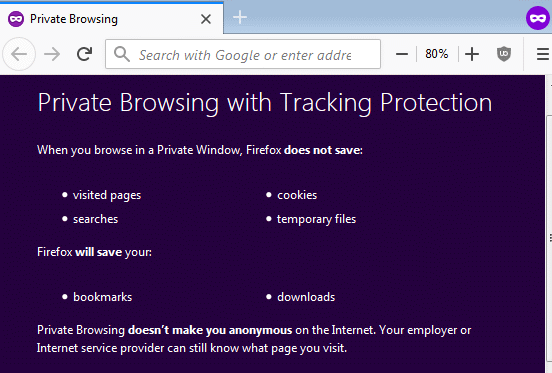 Firefox Private Browsing Mode