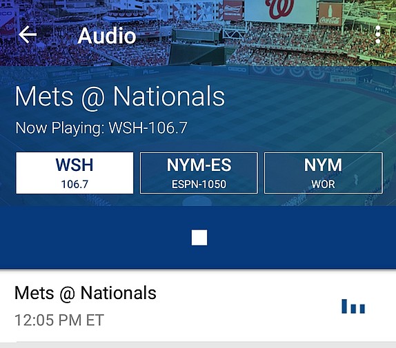MLB Android app - Audio streaming working normally