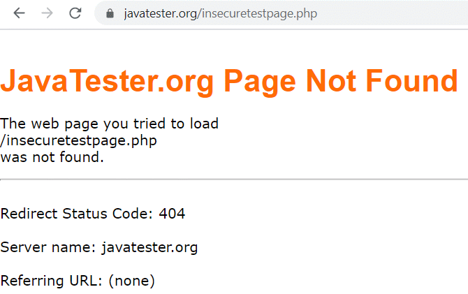 Sample Page Not Found Error