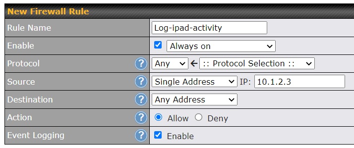 Outbound Firewall rule in Peplink router